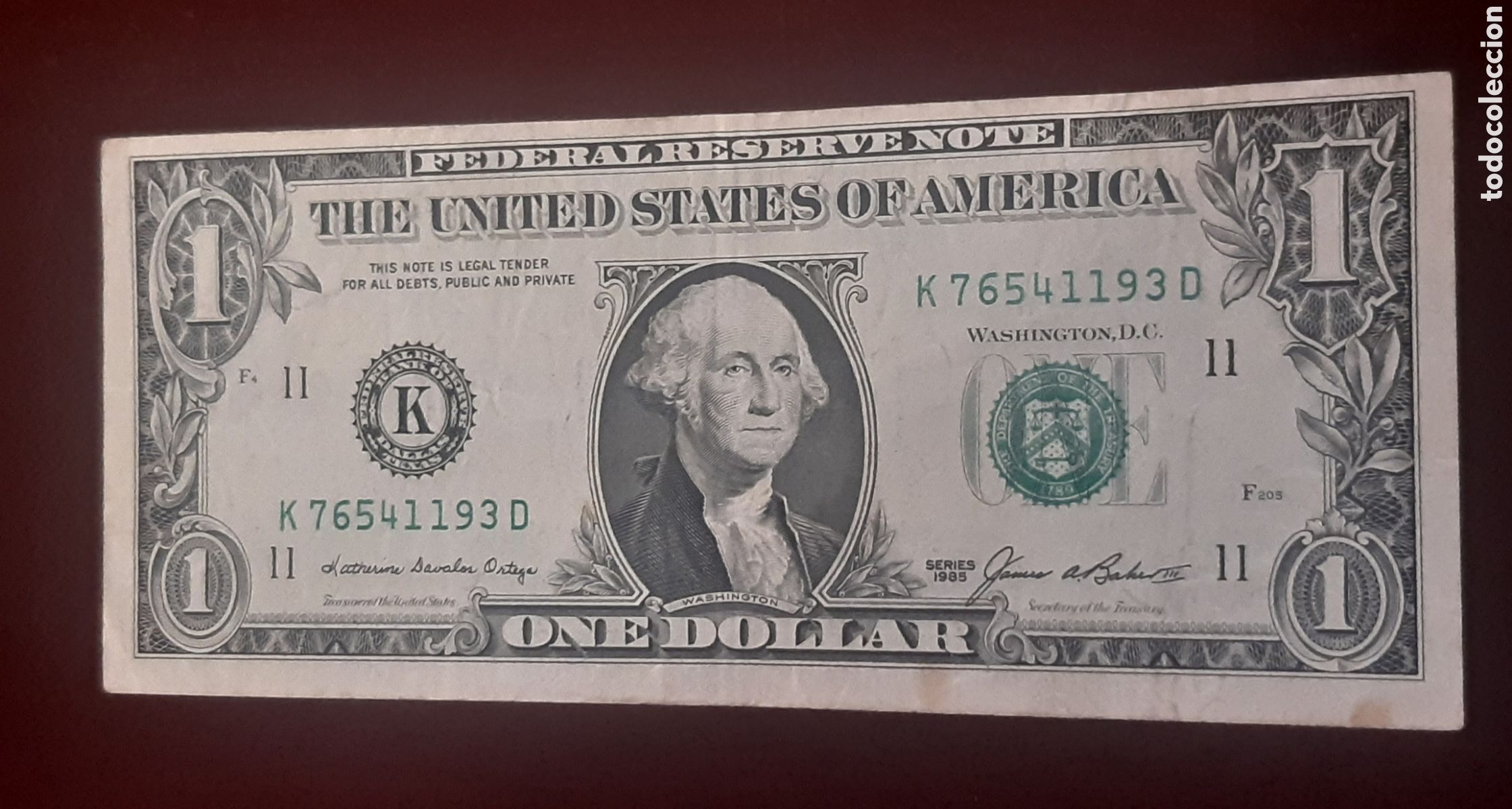 Billetes extranjeros: Billete USA 1985 K usado - Foto 1