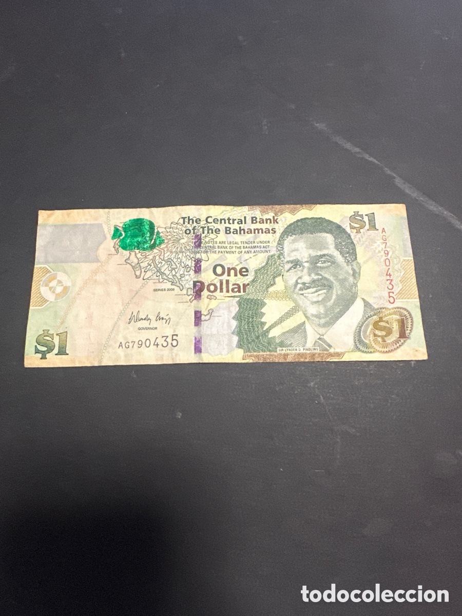 Billetes extranjeros: Billete de Bahamas 1 dollar a&ntilde;o 2008