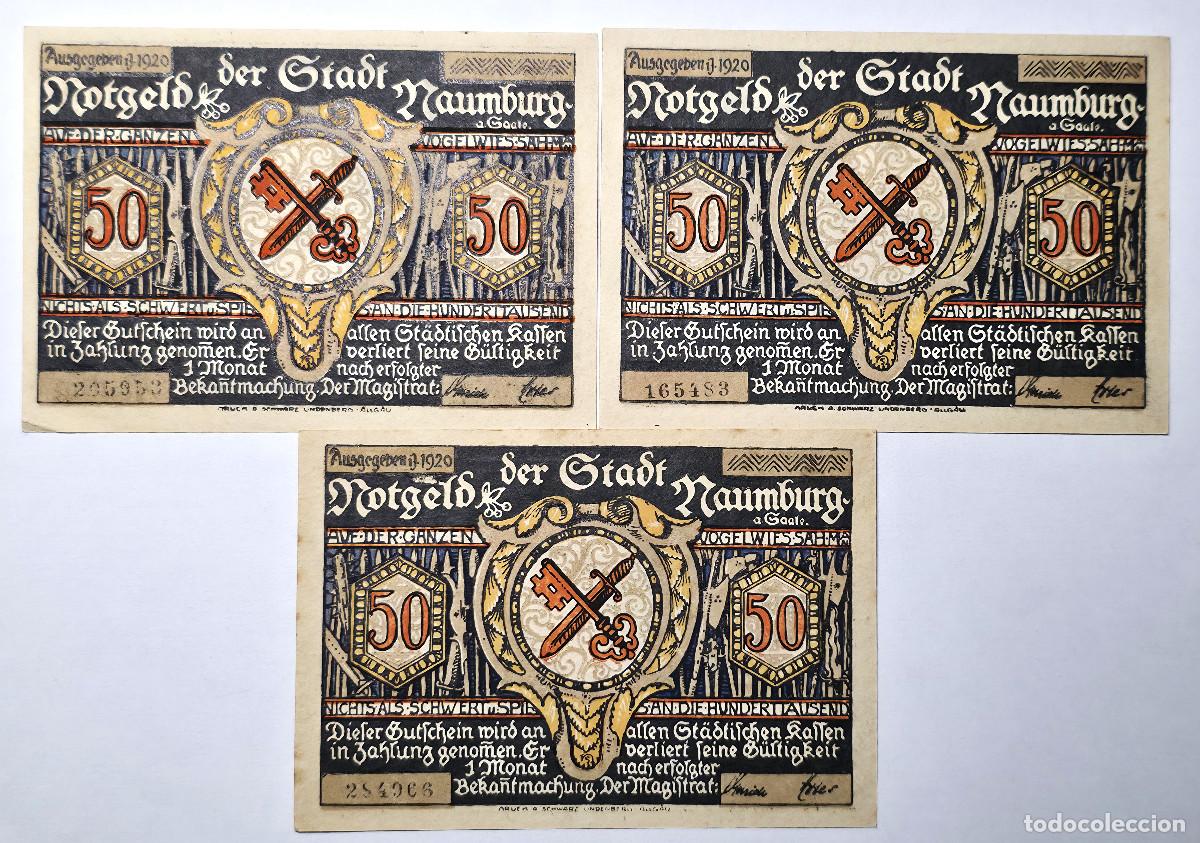 Billetes extranjeros: LOTE 3 BILLETES NOTGELD HAMBURGO 1920