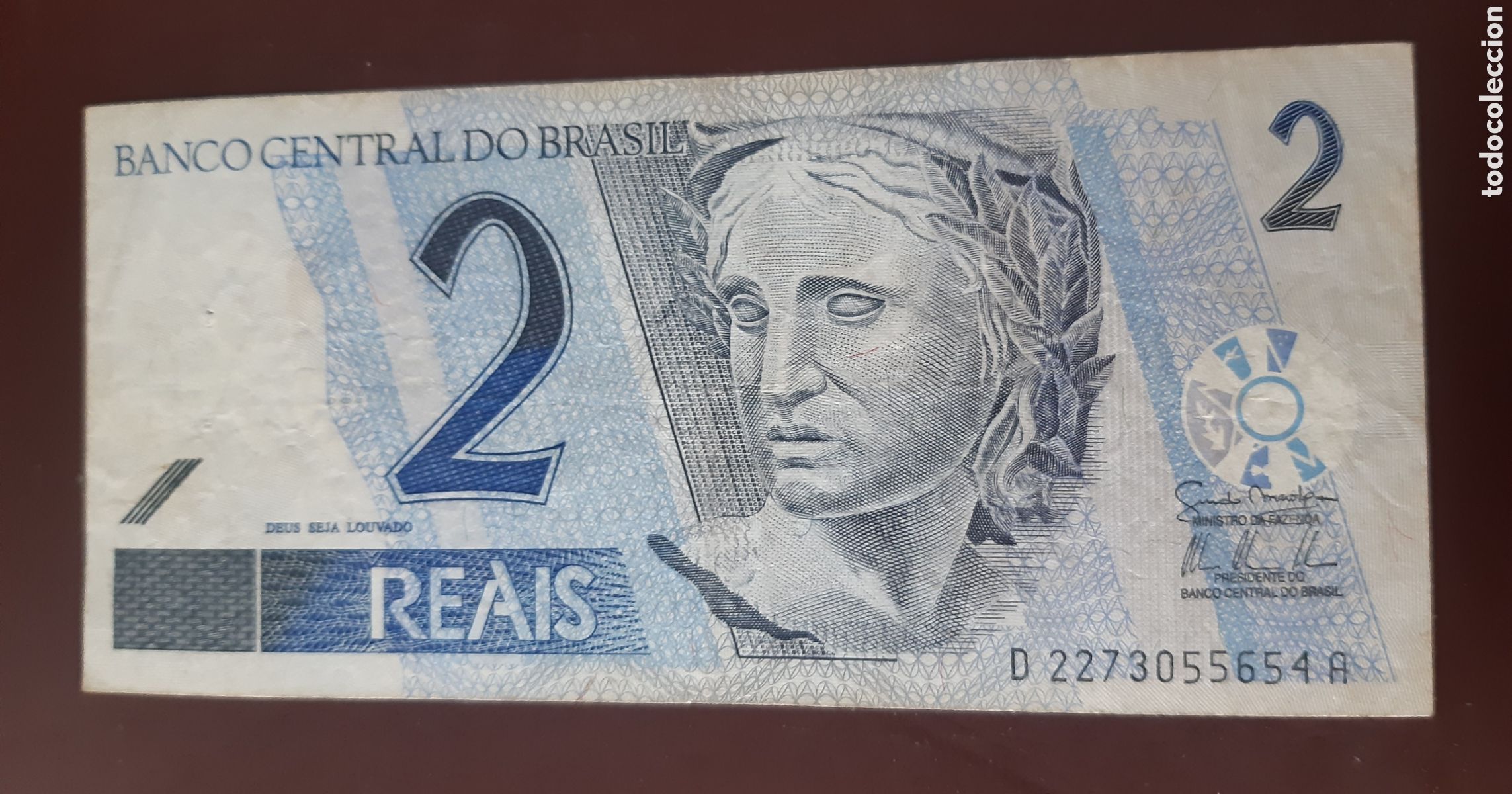 Billetes extranjeros: Billete Brasil 2 reales circulado