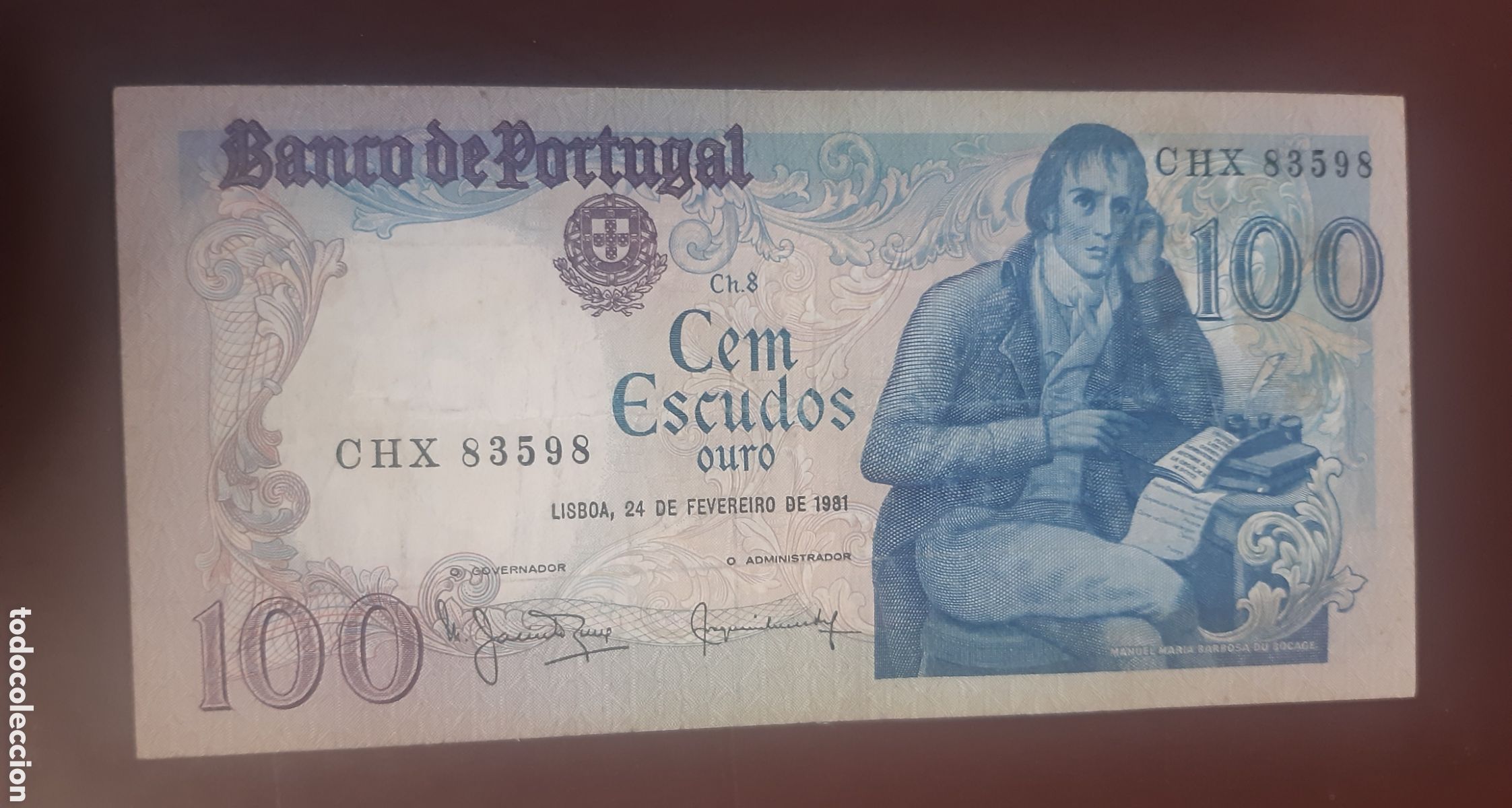 Billetes extranjeros: Billete Portugal 100 escudos usado