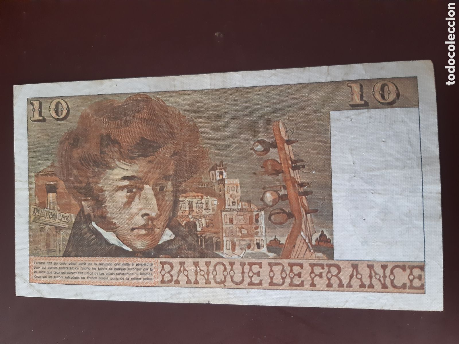 Billetes extranjeros: Billete Francia 10 Francos usado - Foto 2