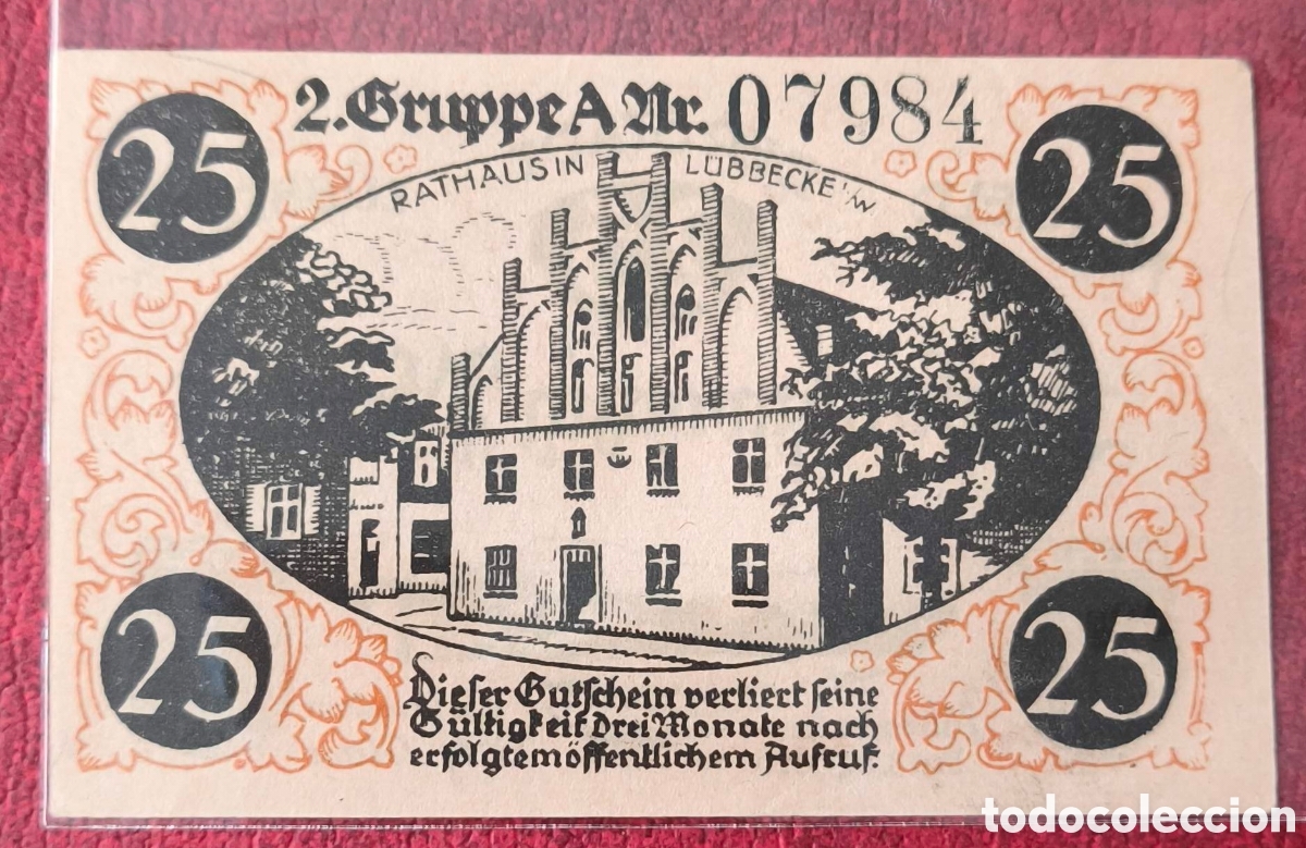 Billetes extranjeros: Alemania. 1920. Notgeld. 25 pfennig