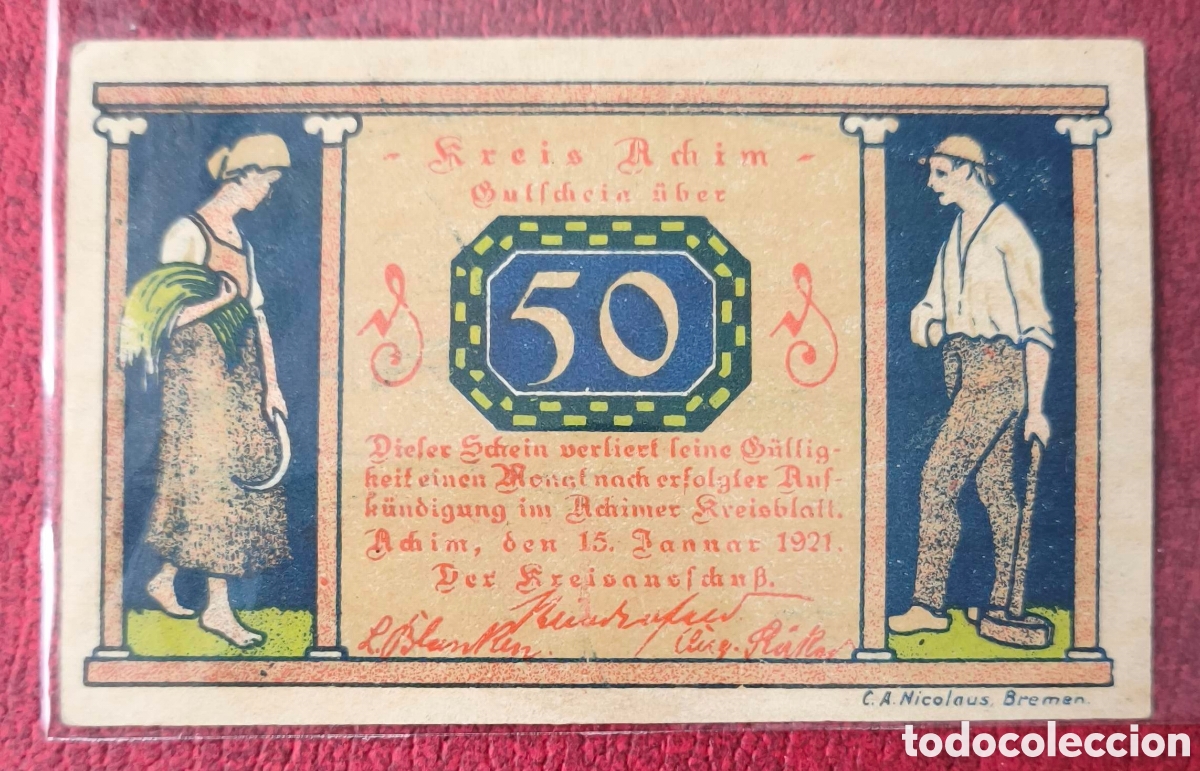 Billetes extranjeros: Alemania. 1921. Notgeld. 50 pfennig