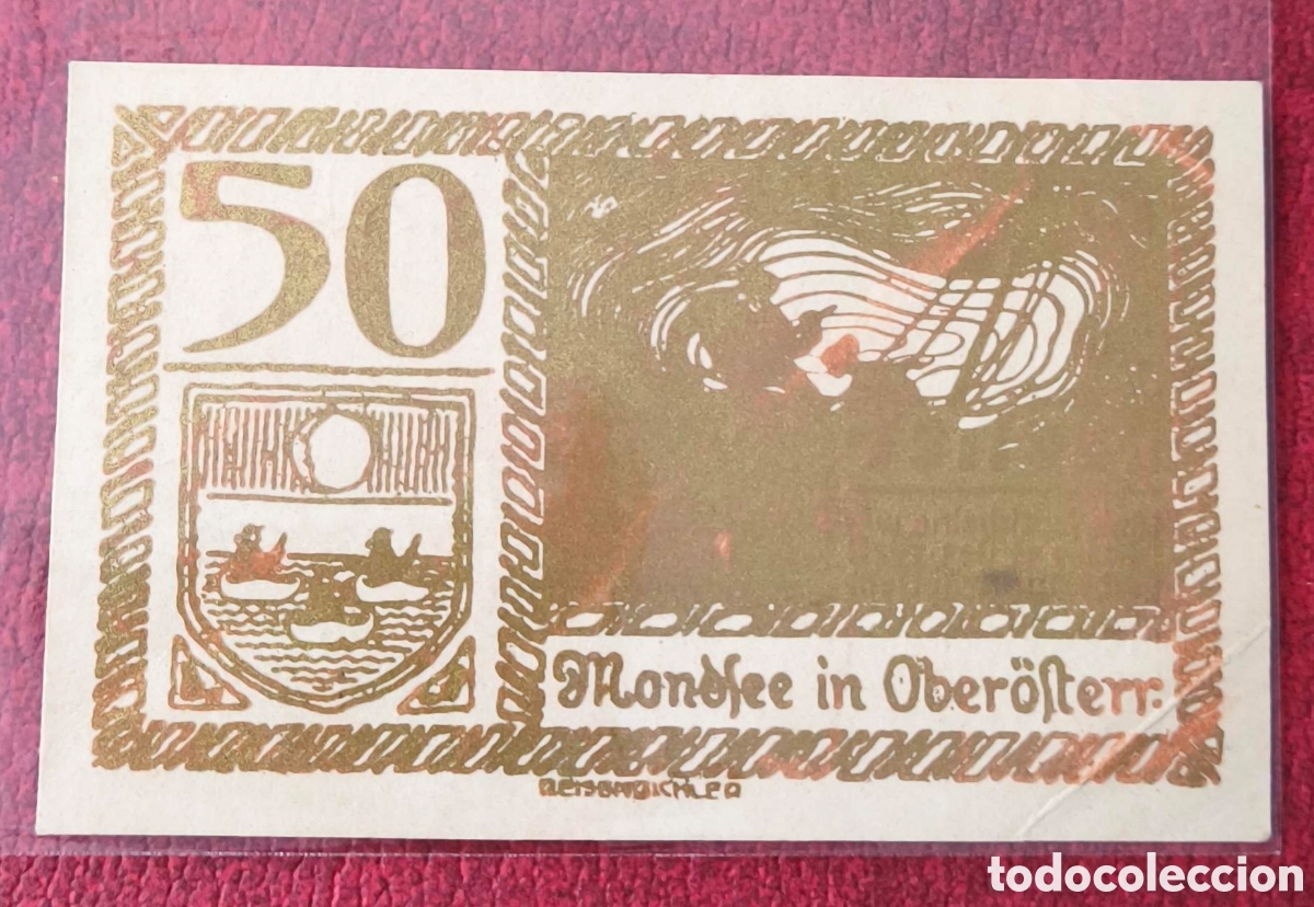 Billetes extranjeros: Austria. 1920. Notgeld. 50 heller - Foto 2