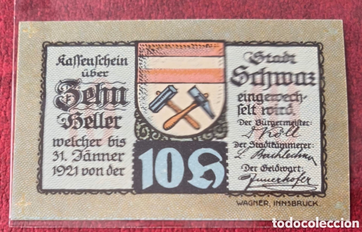 Billetes extranjeros: Austria. 1921. Notgeld. 10 heller - Foto 1