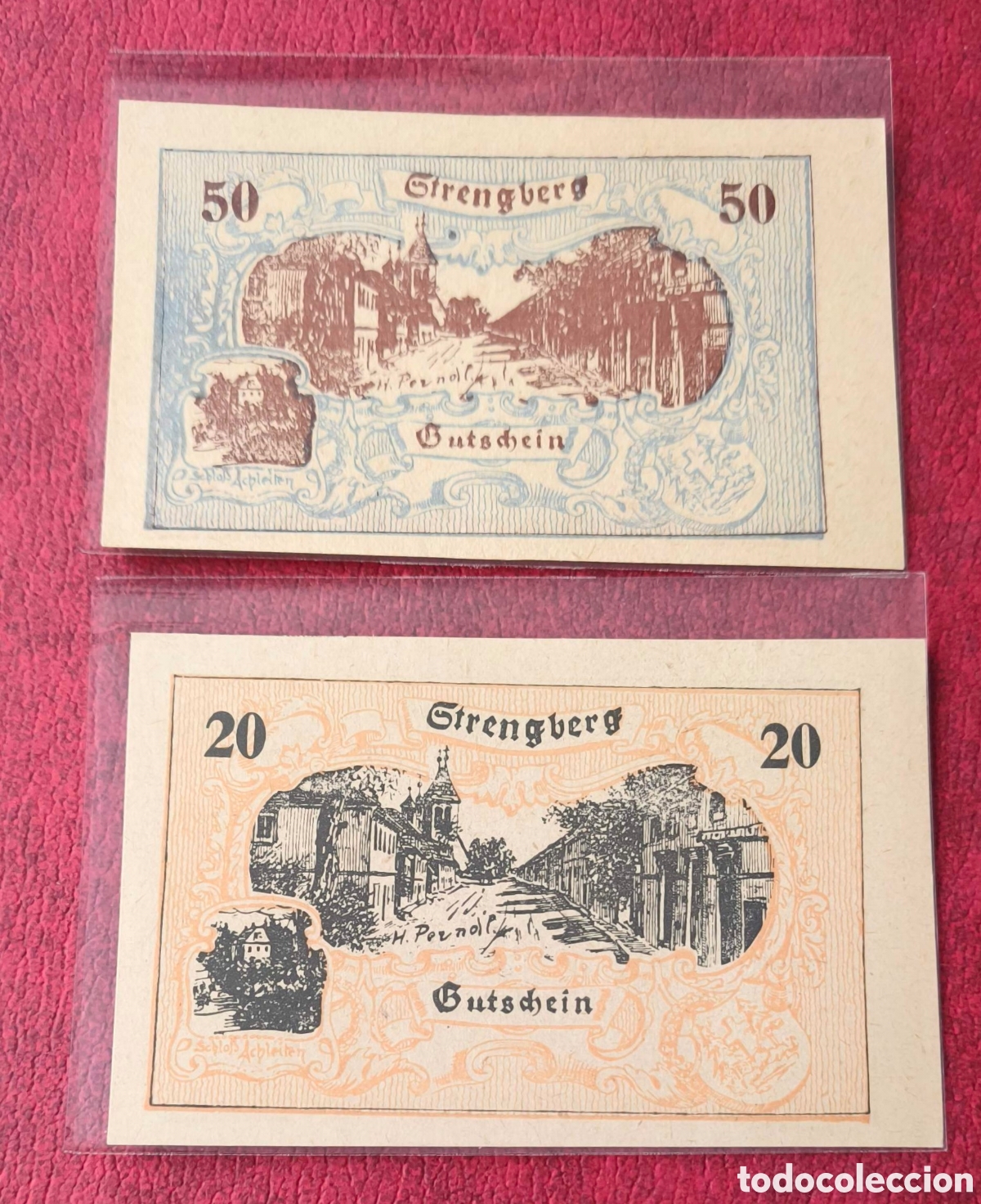 Billetes extranjeros: Australia. 1920. Notgelds. 20 y 50 heller - Foto 2