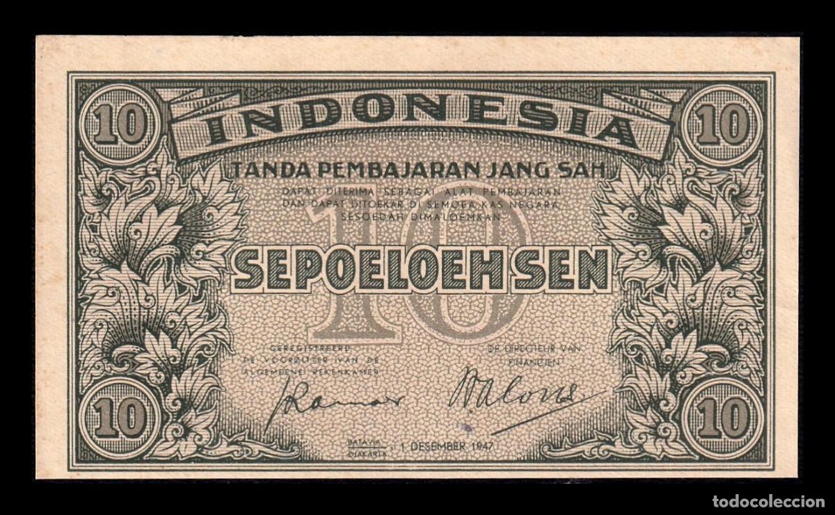 Billetes extranjeros: Indonesia 10 Sen 1947 Pick 31 Ebc+ Xf+