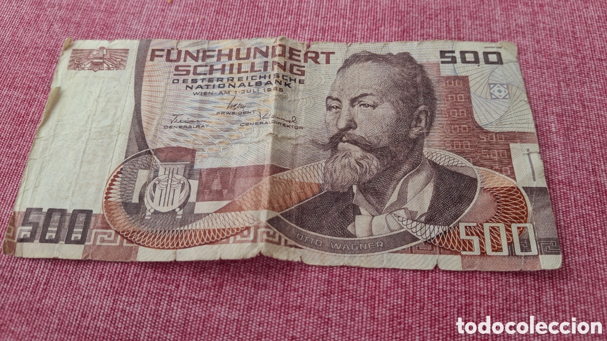 Billetes extranjeros: 500 Schilling. Austria. 1.7.1985.