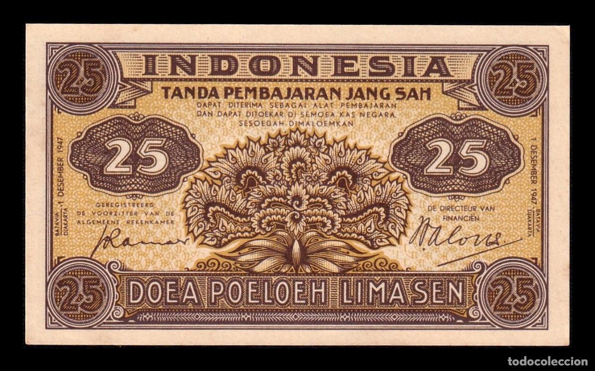 Billetes extranjeros: Indonesia 25 Sen 1947 Pick 32 Sc- aUnc