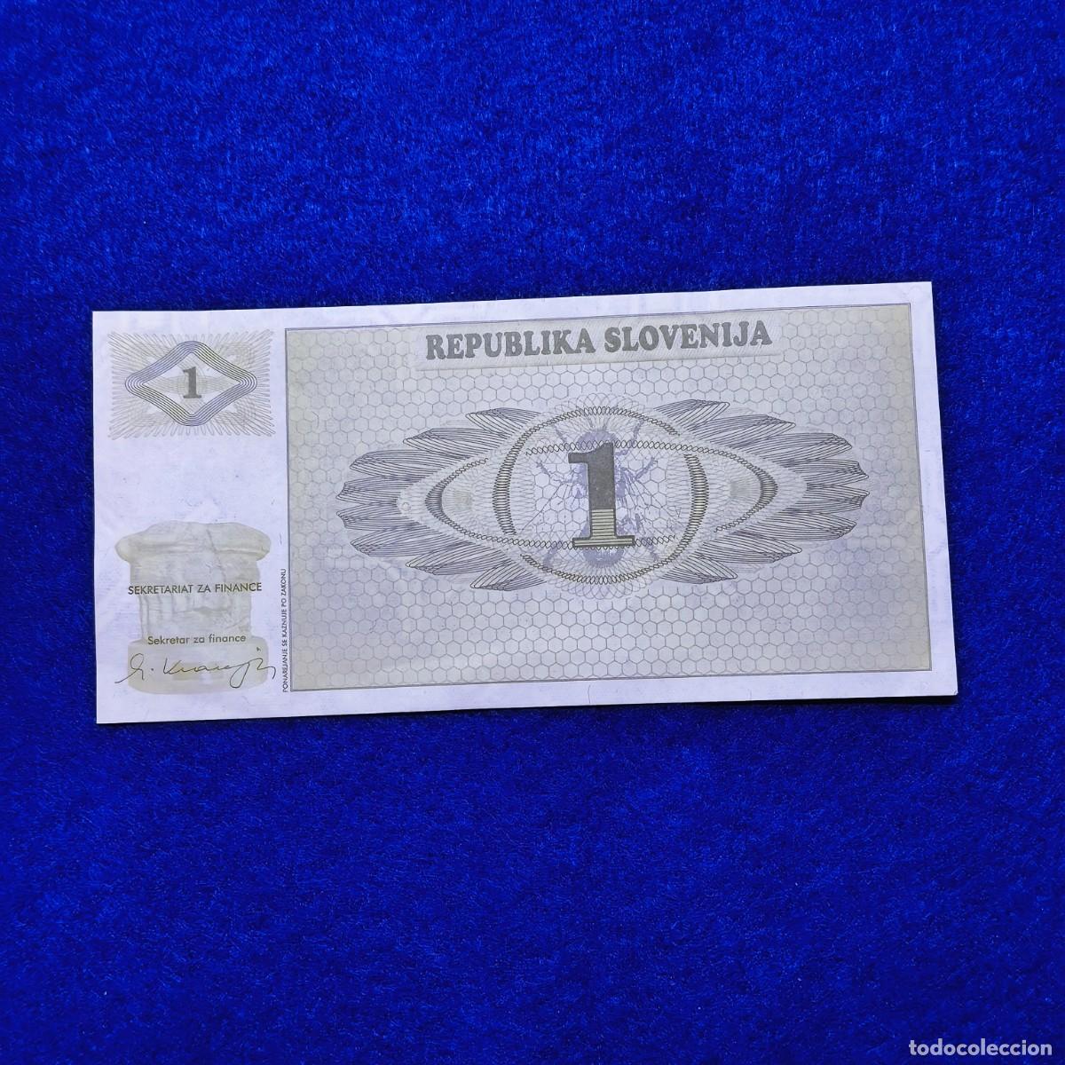 Billets internationaux: 1 ENA DE LA REPUBICA DE SLOVENIA. ESTADO DE PLANCHA