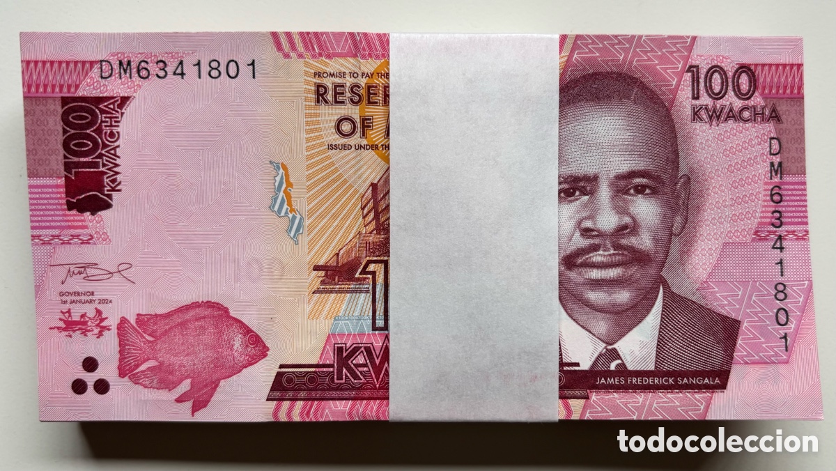 Billetes extranjeros: Taco x 100 Billetes MALAWI 100 Kwacha 2024 SC