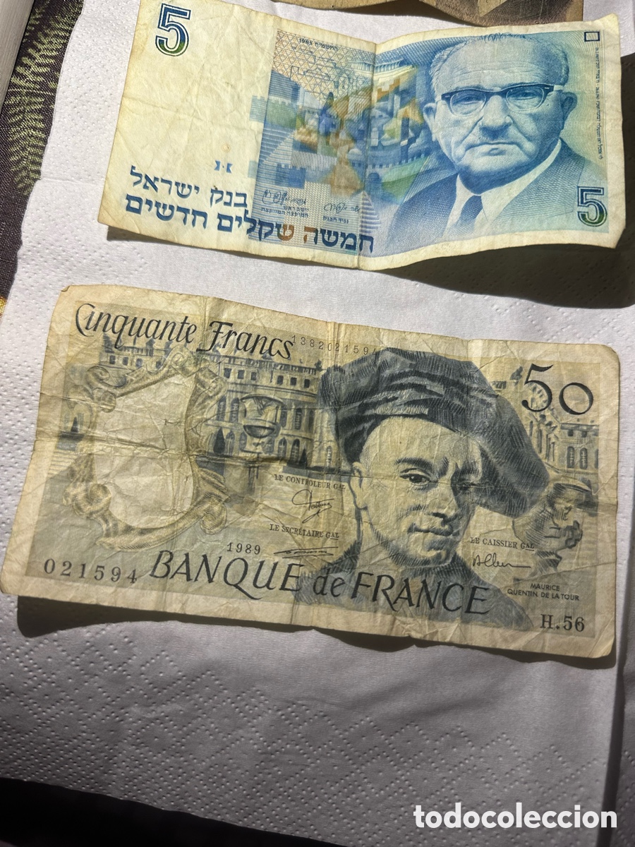 Billetes extranjeros: Lote de 6 Billetes Antiguos Internacionales - Foto 2