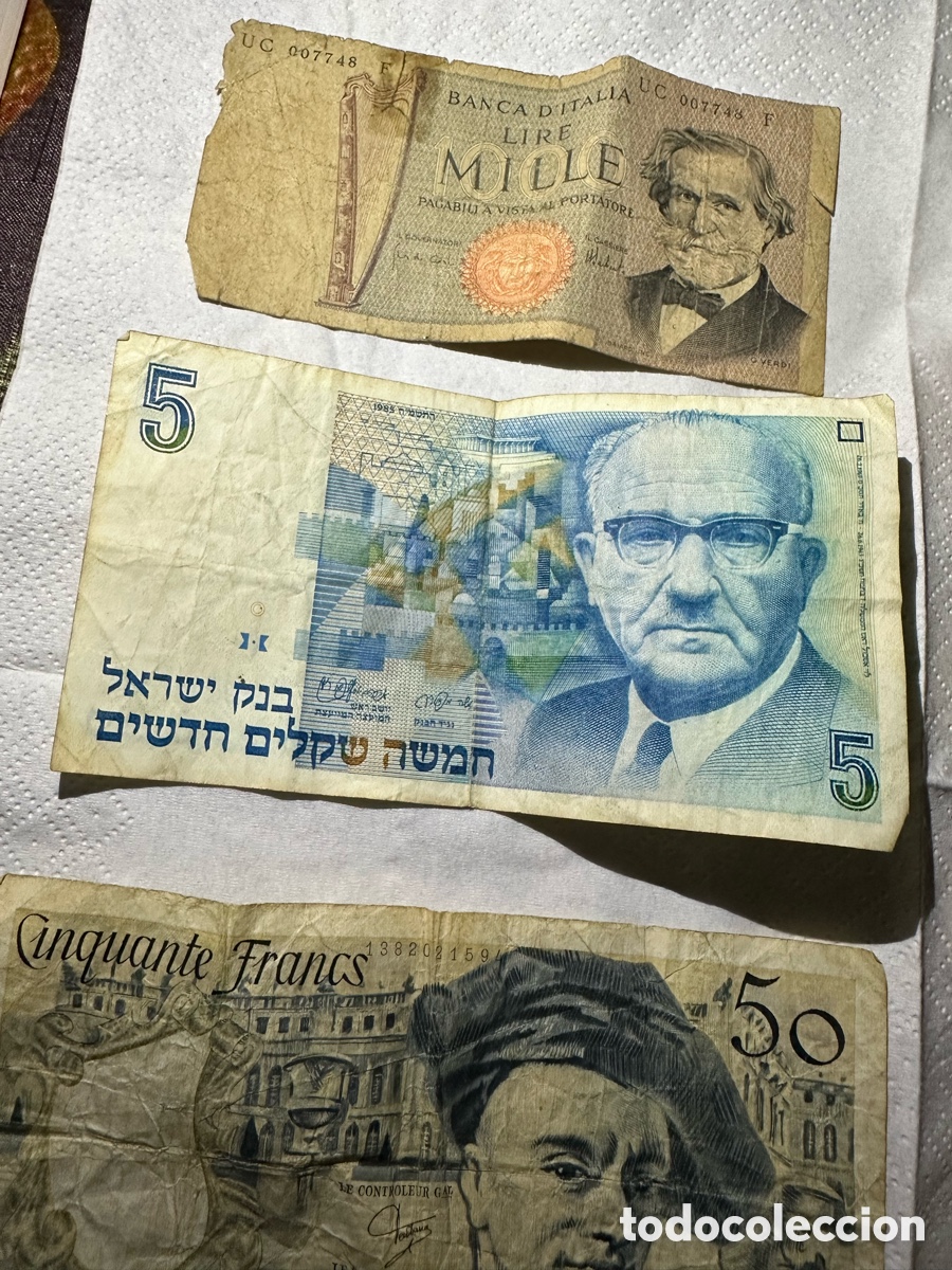 Billetes extranjeros: Lote de 6 Billetes Antiguos Internacionales - Foto 3