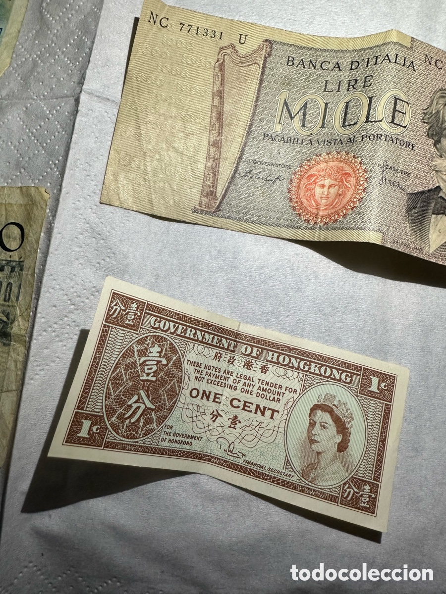 Billetes extranjeros: Lote de 6 Billetes Antiguos Internacionales - Foto 7