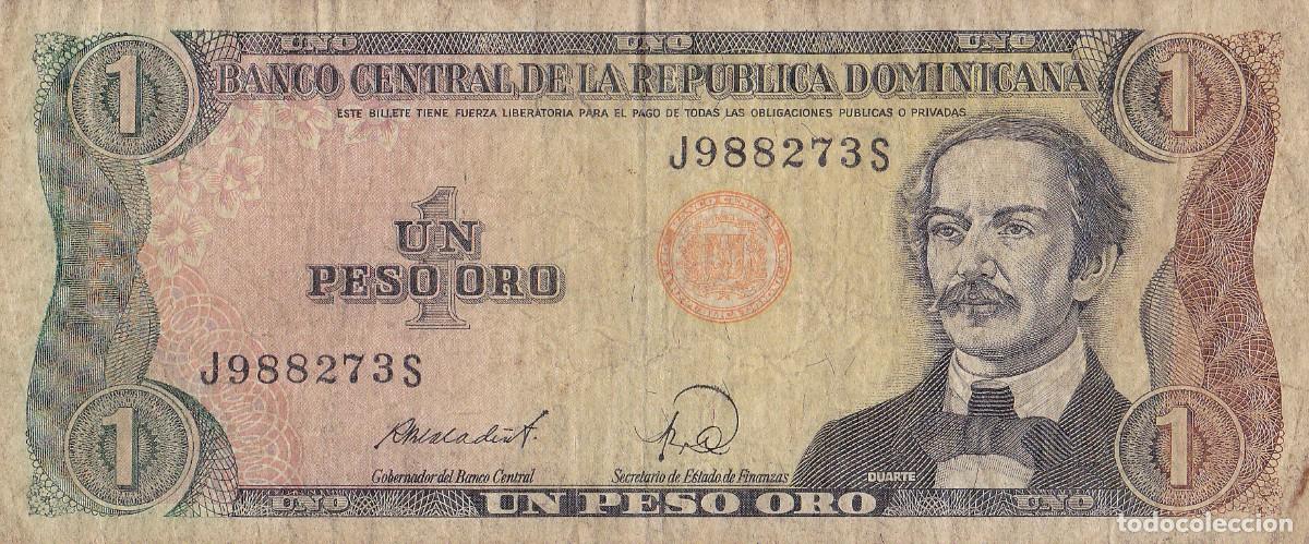 Billetes extranjeros: REP&Uacute;BLICA DOMINICANA 1 PESO 1988