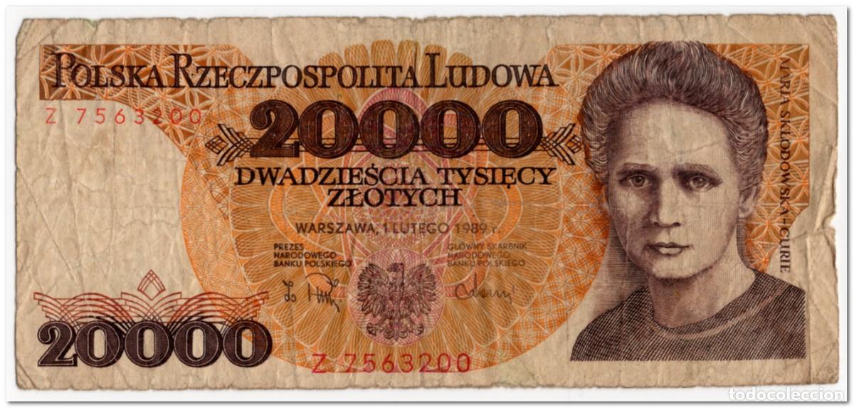Billetes extranjeros: POLAND,20 000 ZLOTYCH,1989,P.152,CIRCULATED