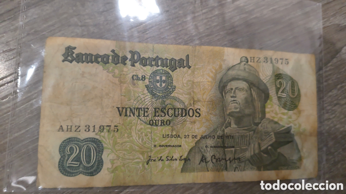 Notas Internacionais: VIENTE ESCUDOS BANCA DE 0ORTUGAL 1971