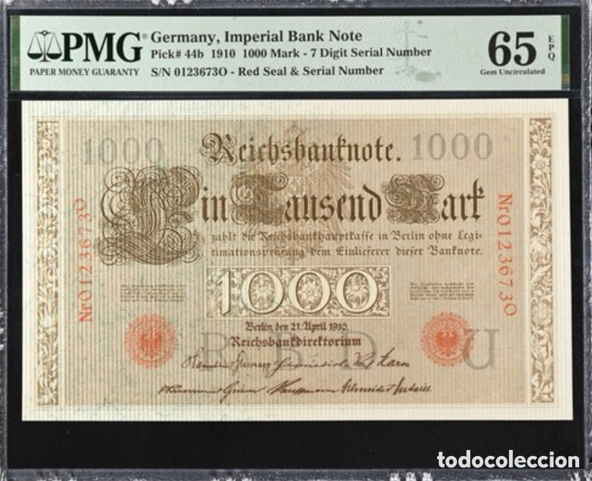 Billetes extranjeros: Billete Alemania 100 Mark 1910 PMG 65 p44b