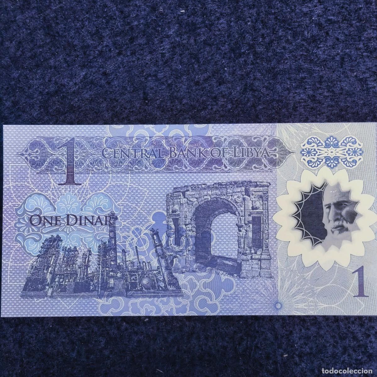 Banconote internazionali: ONE DINAR DE LA REPUBLICA LYBIA. ESTADO DE PLANCHA