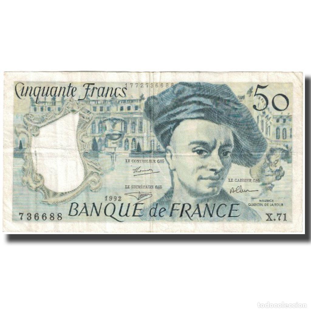 Billetes extranjeros: [#626851] Francia, 50 Francs, Quentin de La Tour, 1992, MBC, Fayette:67.18, KM:152f