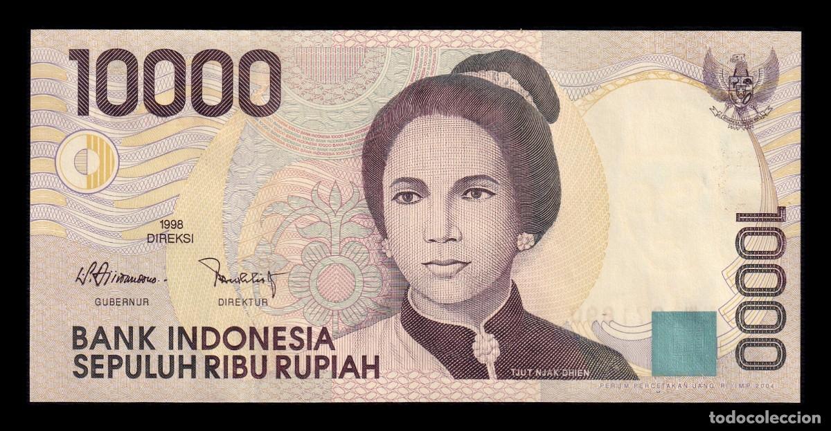 Billetes extranjeros: Indonesia 10000 Rupias 1998 (2004) Pick 137g Sc Unc