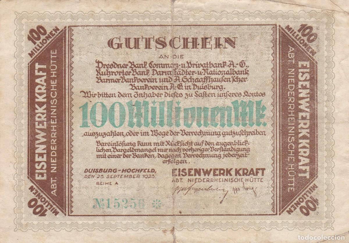 Notas Internacionais: ALEMANIA - 100000000 MARCOS DE 1925