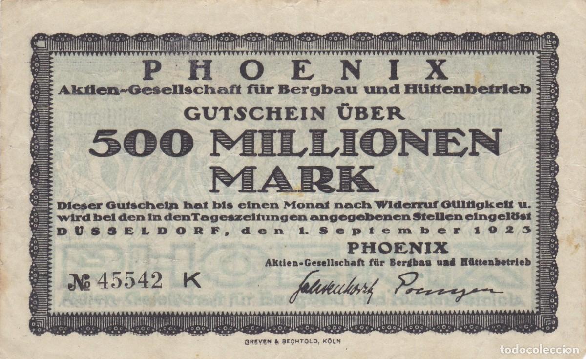 Notas Internacionais: ALEMANIA - 500000000 MARCOS DE 1923