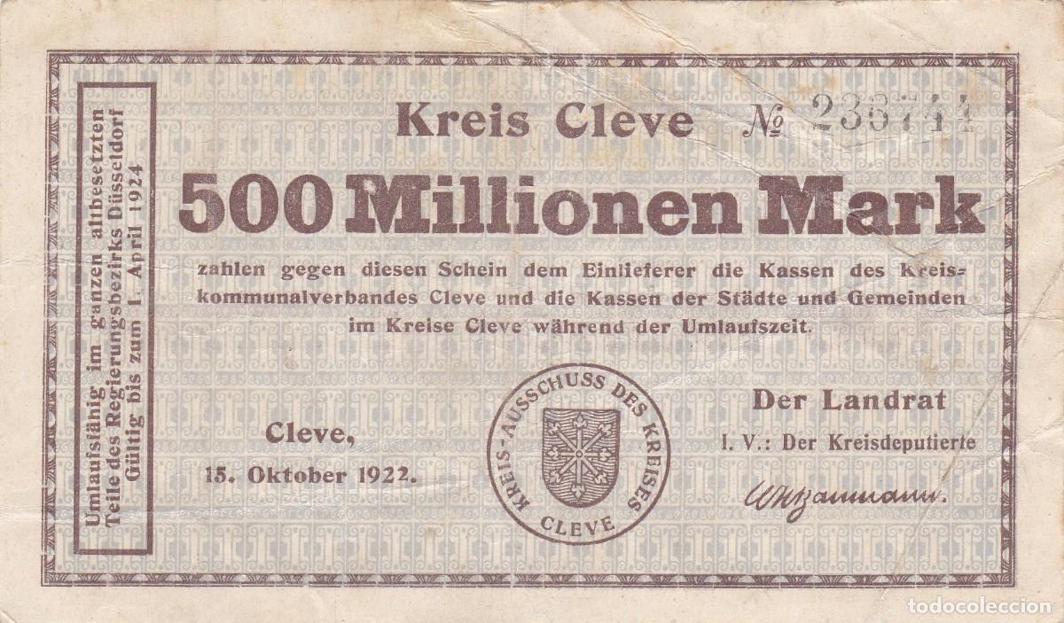 Billetes extranjeros: ALEMANIA - 500000000 MARCOS DE 1922