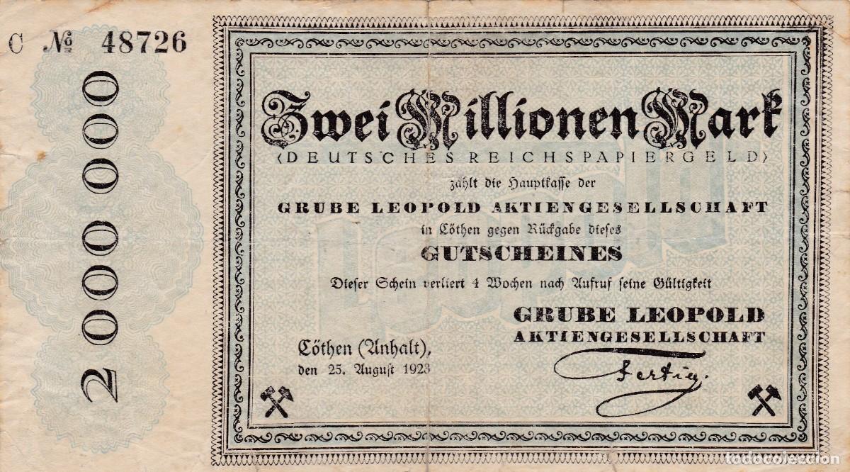 Billetes extranjeros: ALEMANIA - 2000000 MARCOS DE 1923