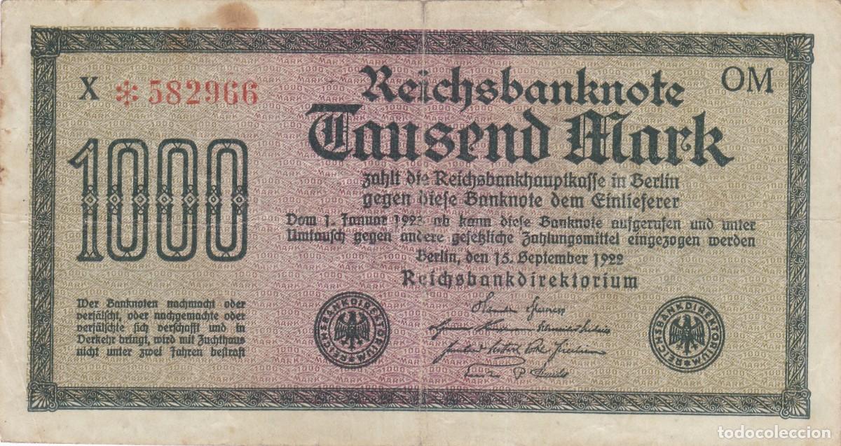 Internationale Banknoten: ALEMANIA 1000 MARCOS DE 1922