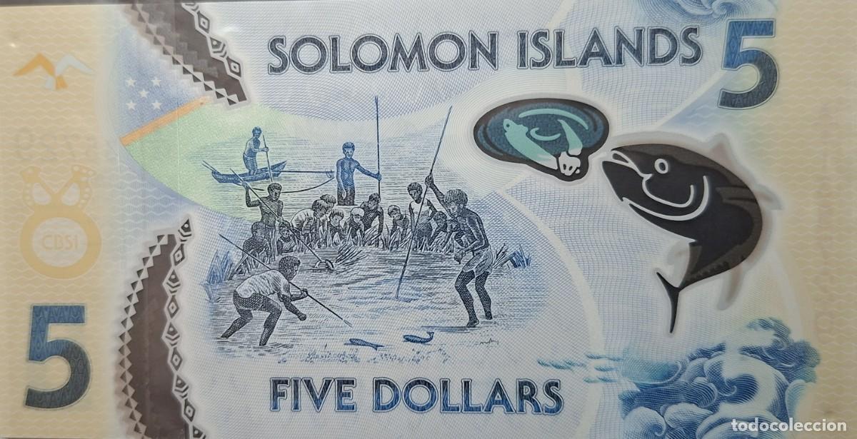 Billetes extranjeros: ISLAS SALOM&Oacute;N 5$ A&Ntilde;O 2019 PICK 38b UNC - Foto 2
