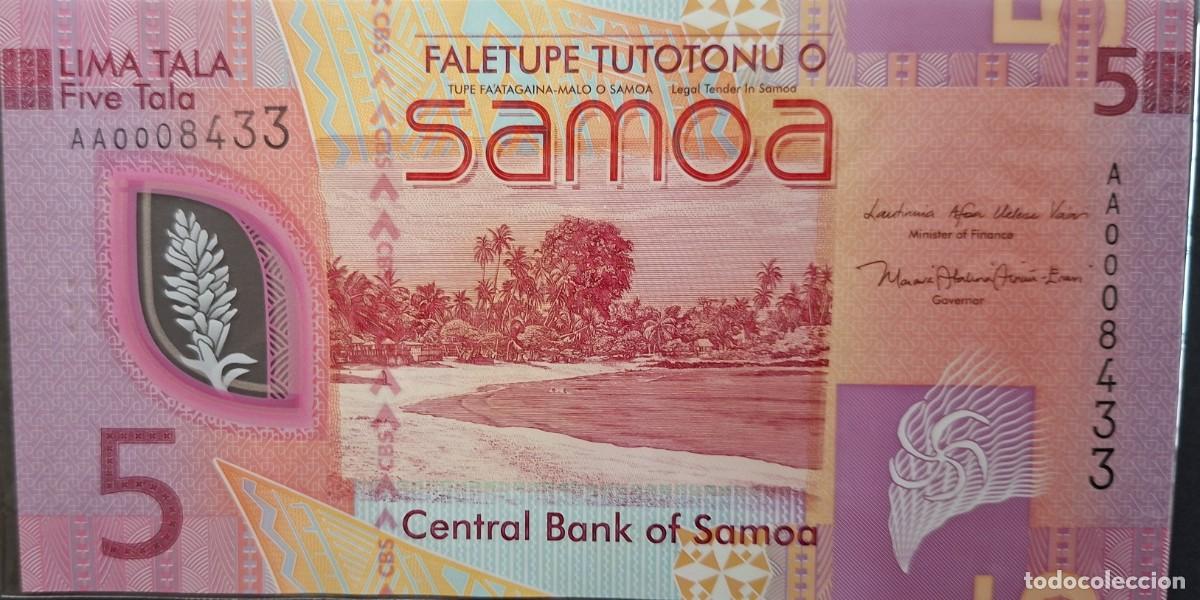 Billetes extranjeros: SAMOA 5 Tālā A&Ntilde;O 2023 PICK 47a UNC