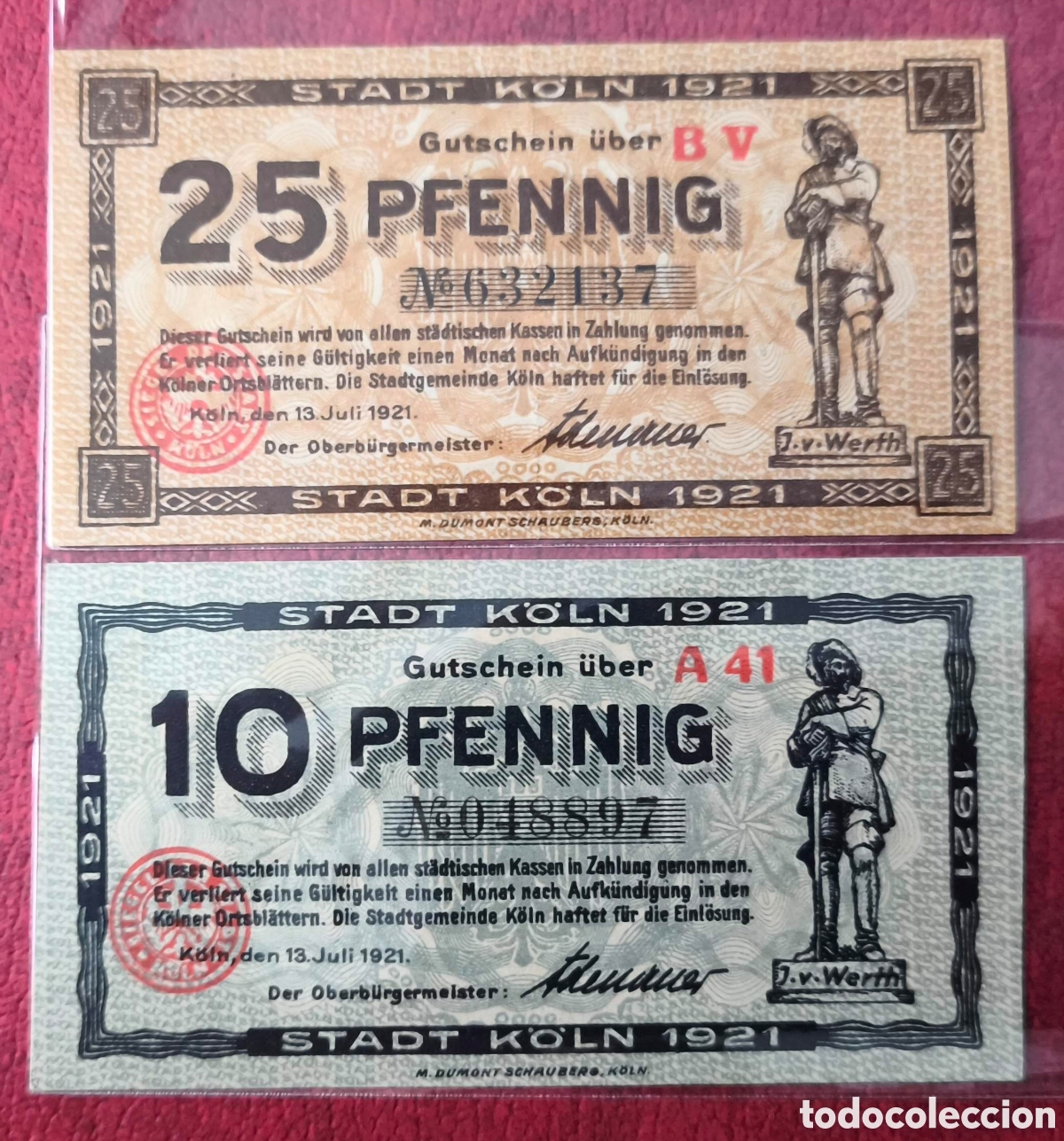 Billetes extranjeros: Alemania. 1921. Notgelds. 10 y 25 pfennig