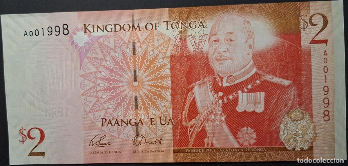 Billetes extranjeros: TONGA 2 Pa'anga A&Ntilde;O 2009 PICK 38a UNC