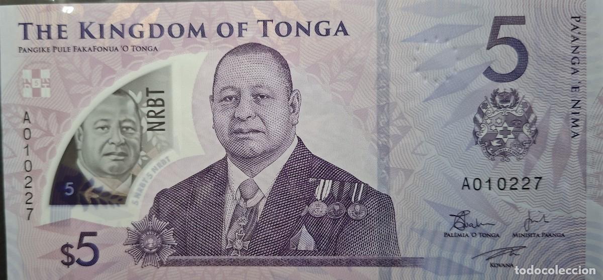 Billetes extranjeros: TONGA 5 Pa'anga A&Ntilde;O 2023 PICK 51a UNC