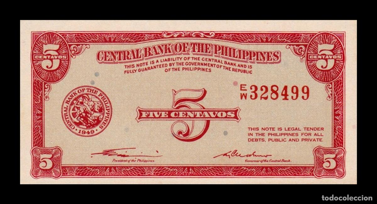 Billetes extranjeros: Filipinas 5 Centavos ND (1949) Pick 125 Sc- aUnc