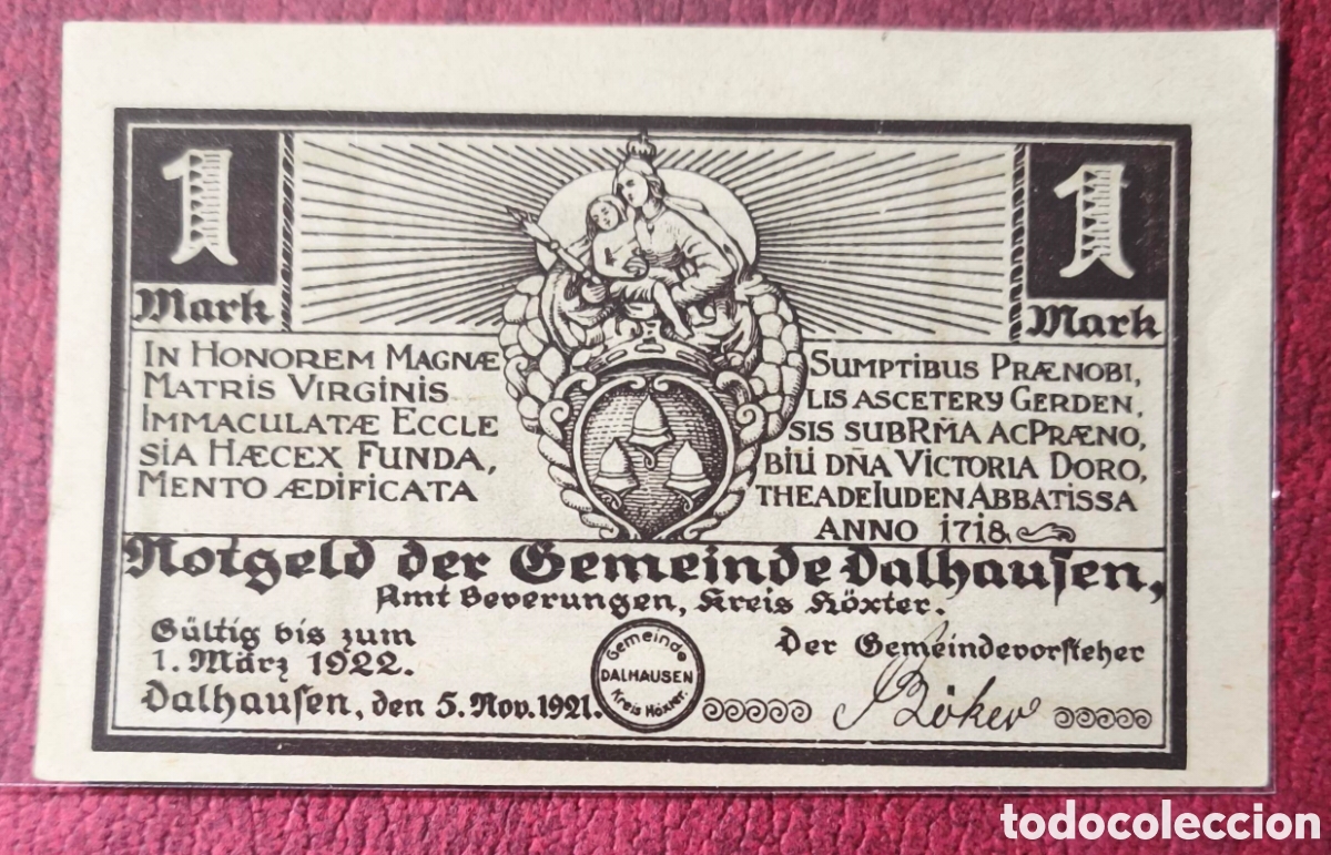 Billetes extranjeros: Alemania. 1921. Notgeld. 1 mark - Foto 2