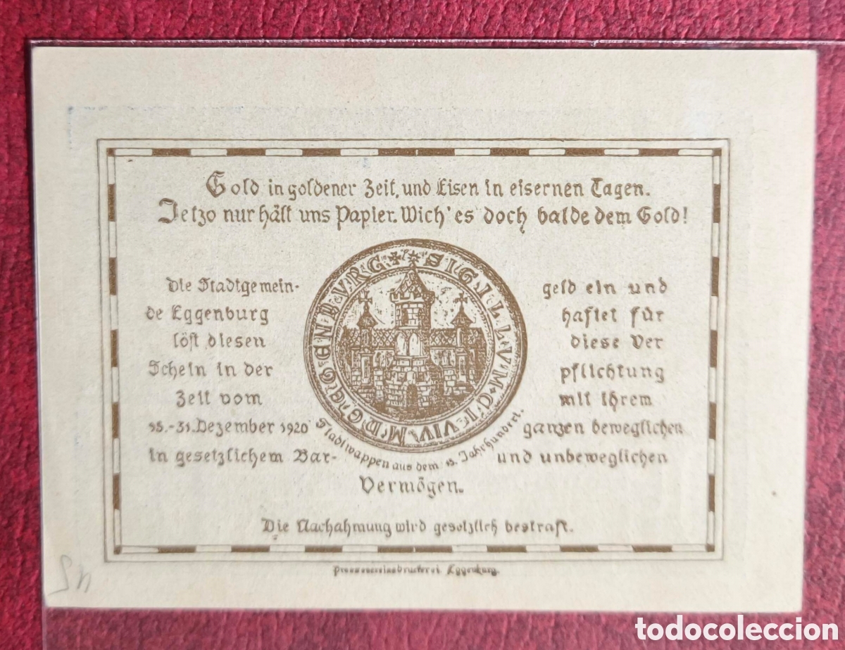 Billetes extranjeros: Austria. 1920. Notgeld. 50 heller - Foto 2