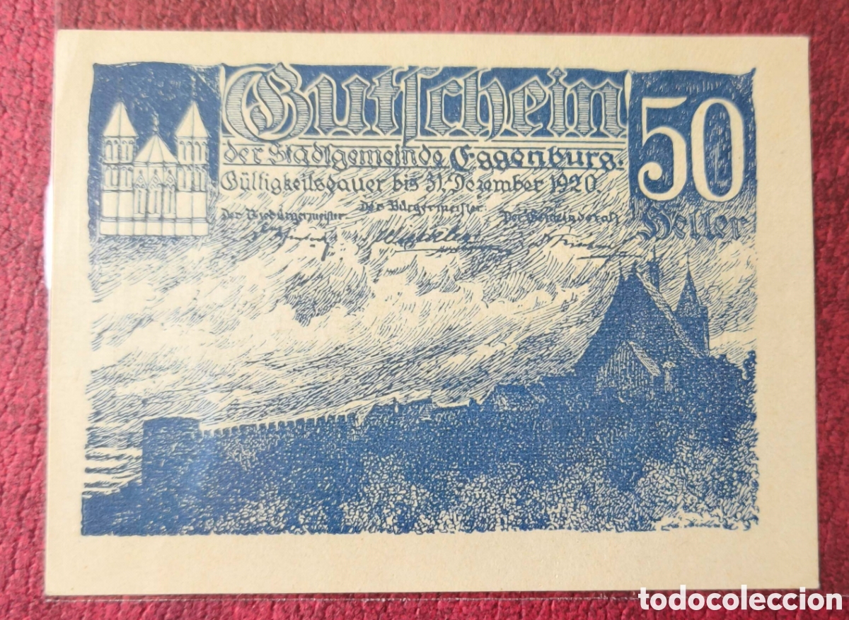Billetes extranjeros: Austria. 1920. Notgeld. 50 heller