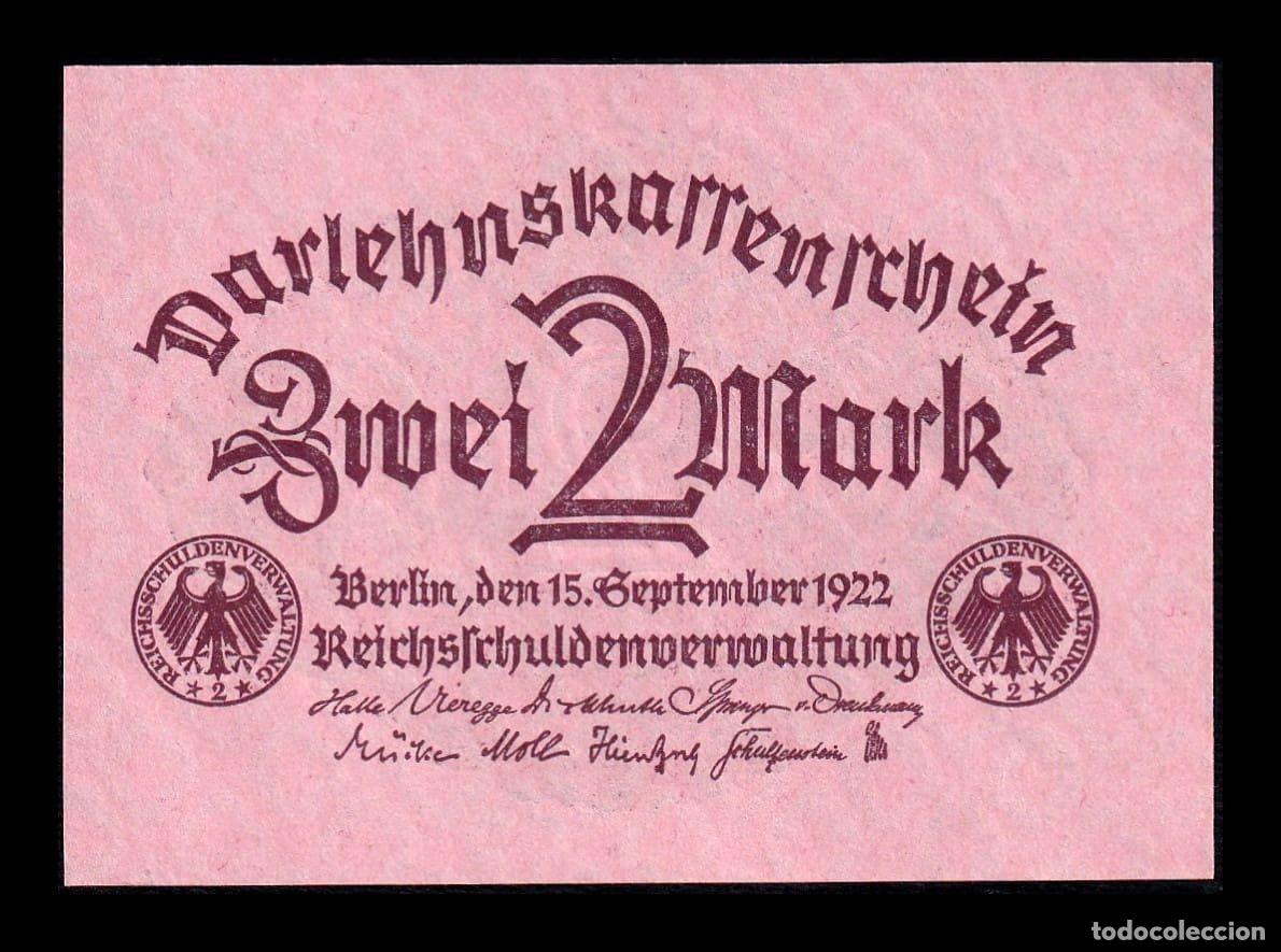 Billetes extranjeros: Alemania 2 Mark 1922 Pick 62 Sc Unc