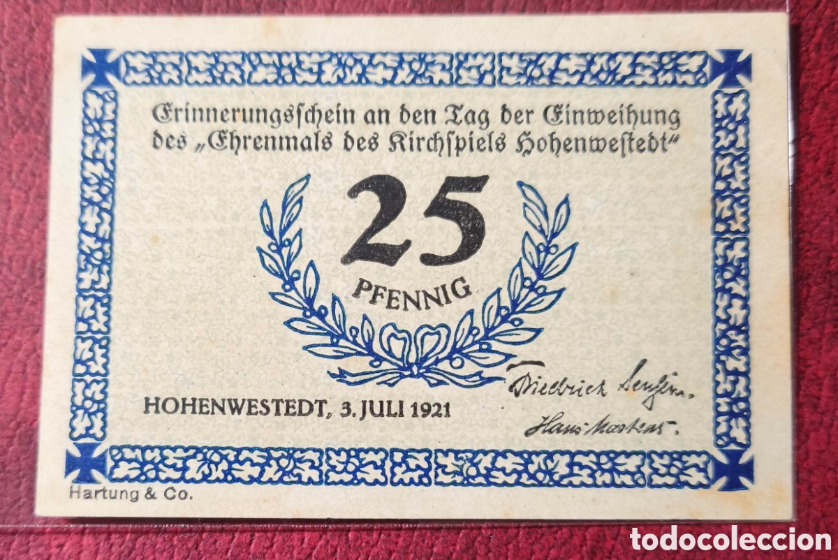 Billetes extranjeros: Austria. 1921. Notgeld. 25 heller - Foto 2
