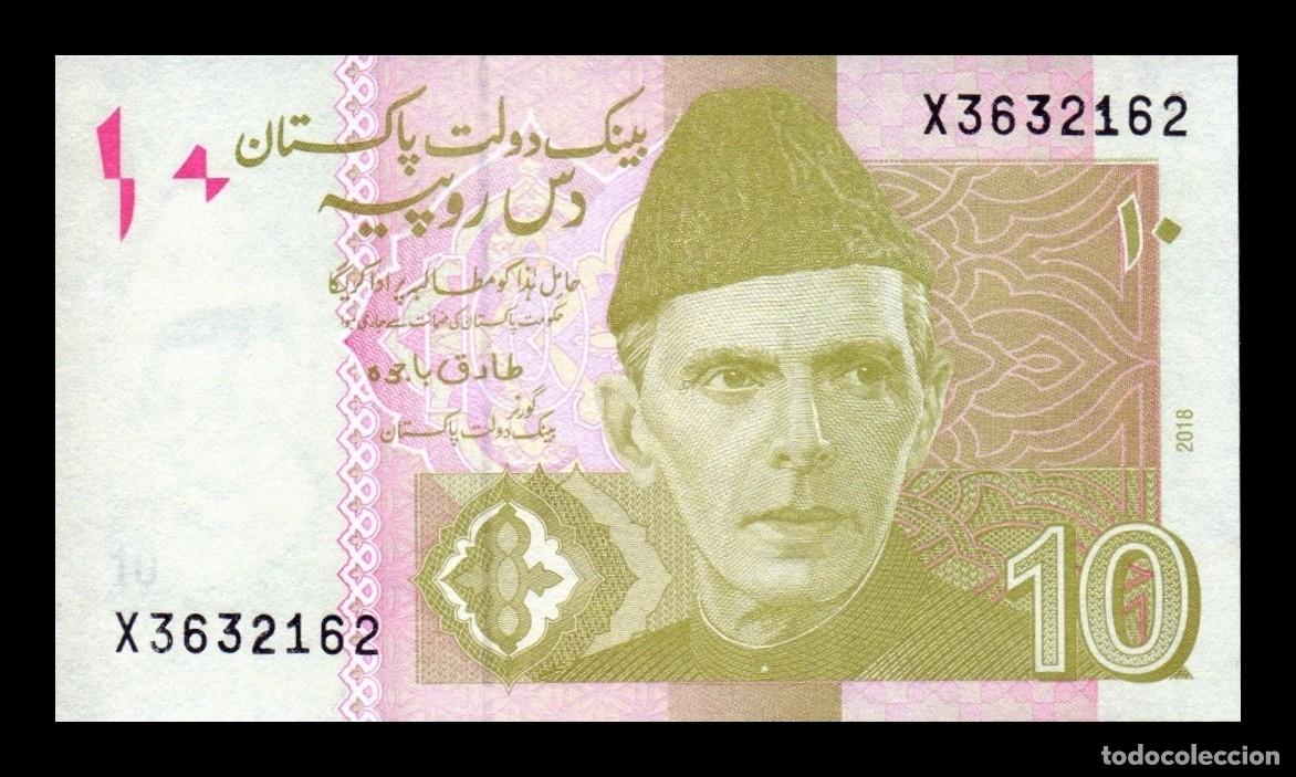 Billetes extranjeros: Pakist&aacute;n 10 Rupias Mohammed Ali Jinnah 2018 Pick 45Mr Reposici&oacute;n Sc Unc