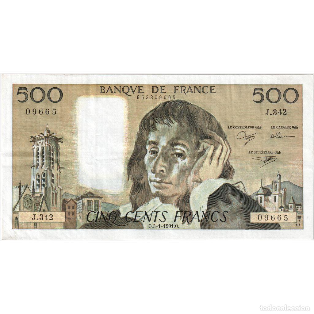 Billetes extranjeros: [#1242715] Francia, 500 Francs, Pascal, 1991-01-03, J.342, MBC