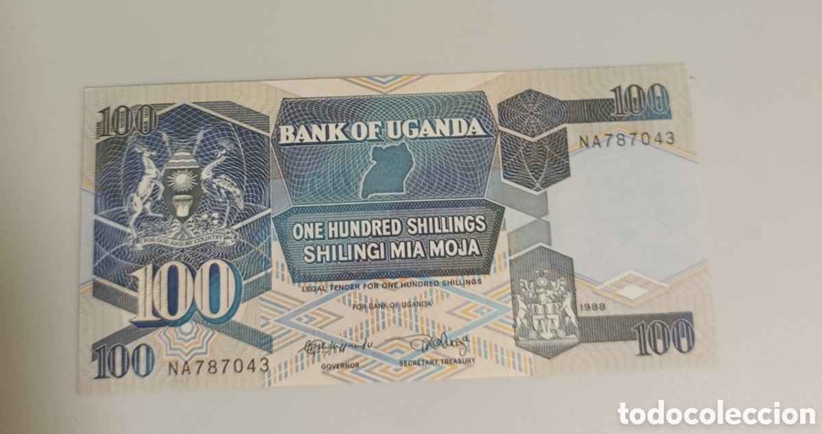 Billets internationaux: UGANDA billete 100 chelines a&ntilde;o 1988 sin circular