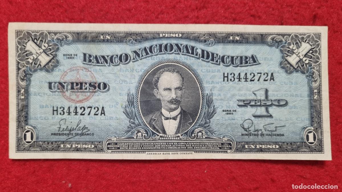Billetes extranjeros: Q5 BILLETE CUBA 1 PESO JOSE MARTI 1960 MBC ORIGINAL T272