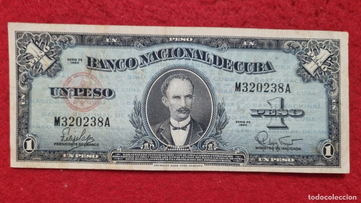 Billetes extranjeros: Q5 BILLETE CUBA 1 PESO JOSE MARTI 1960 MBC ORIGINAL T238