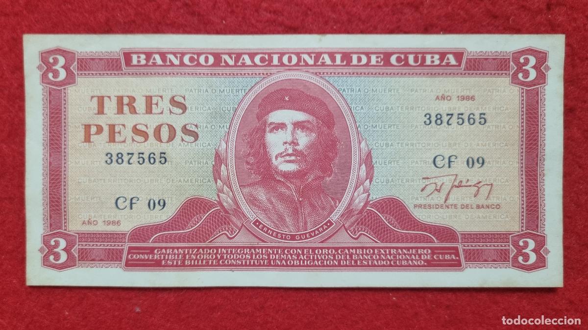 Billetes extranjeros: Q5 BILLETE CUBA 3 PESOS CHE GUEVARA 1986 MBC++ ORIGINAL T565