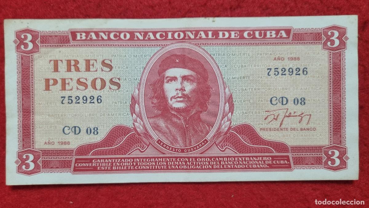 Billetes extranjeros: Q5 BILLETE CUBA 3 PESOS CHE GUEVARA 1986 MBC+ ORIGINAL T926