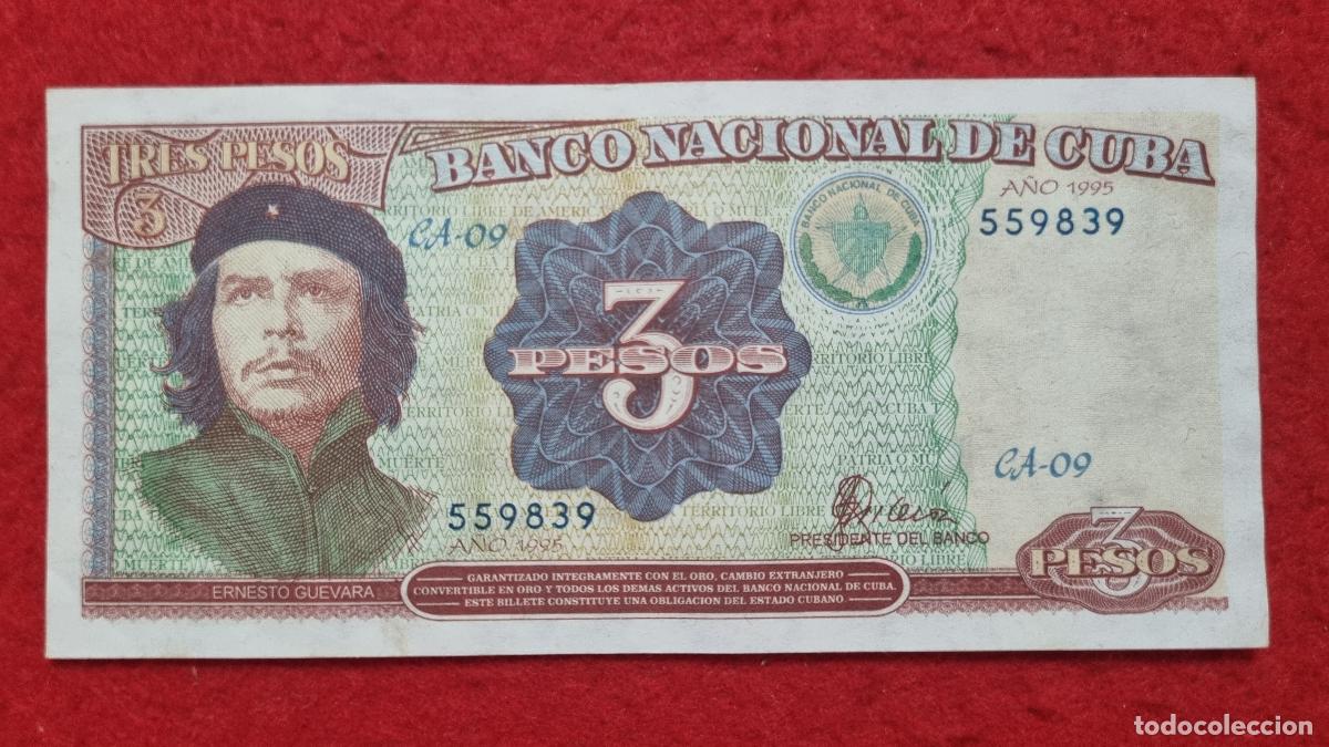 Billetes extranjeros: Q5 BILLETE CUBA 3 PESOS CHE GUEVARA 1995 EBC ORIGINAL T839